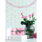 Roze Joyeux Anniversaire verjaardagsslinger