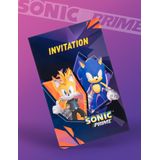 8 uitnodigingen Sonic Prime 10 x 15 cm