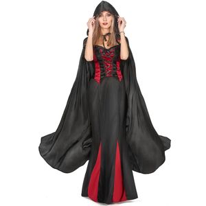 Zwarte Vampirella-cape voor volwassenen Halloween