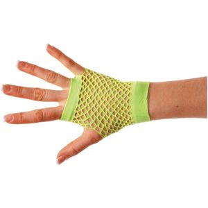 Korte groene visnet handschoenen voor volwassenen