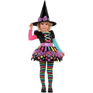Verkleedkostuum voor meisjes kleur heks voor Halloween