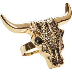 Volwassen gouden buffel schedelring