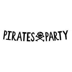 Zwarte kartonnen pirates party slinger