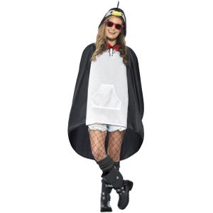 Poncho pinguïn voor volwassenen