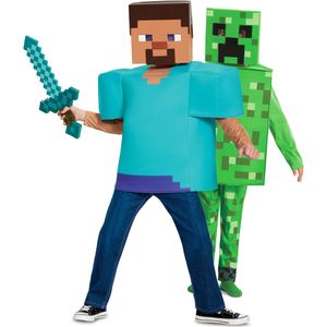 Minecraft kinderen Duokostuum Steve en Creeper
