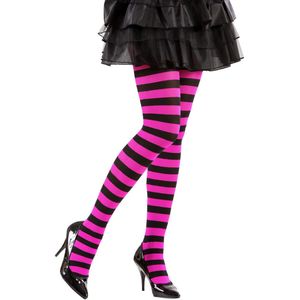 Zwarte en roze gestreepte legging voor volwassenen