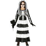 Zwart en wit skelet bruid kostuum voor meisjes