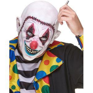 Gehechte schedel clownsmasker voor volwassenen