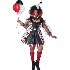 Grote maat psycho clown jurk kostuum voor dames