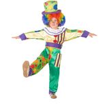 Kleurrijke clown kostuum voor jongens