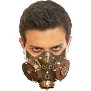 Koperkleurig Steampunk half masker voor volwassenen