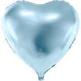 Licht blauwe hart ballon 46 cm