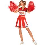Cheerleader USA kostuum in rood voor vrouwen