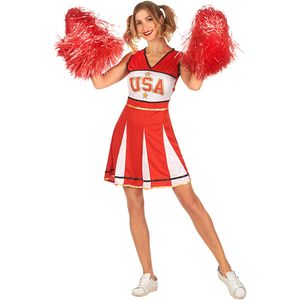 Cheerleader USA kostuum in rood voor vrouwen