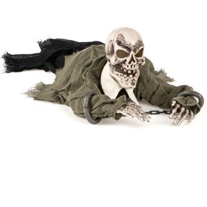 Kruipende skelet decoratie met licht en geluid Halloween  - Feestdecoratievoorwerp - One size