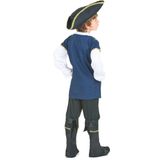 Blauw en goudkleurig barok piraten kostuum voor jongens