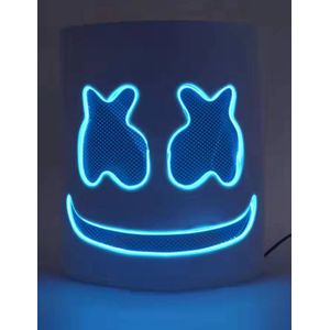 Marshmallow blauw LED masker voor volwassenen