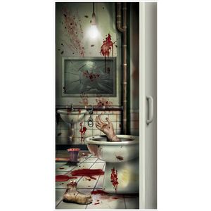 Bloederige wc deurdecoratie