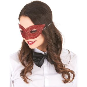 Rood oogmasker met pailletten voor volwassenen