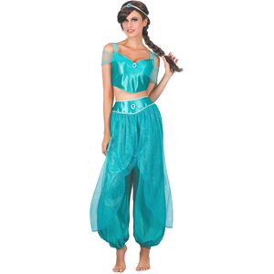 Blauwe Arabische prinses outfit voor vrouwen