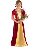 Rood middeleeuws gravin kostuum voor meisjes