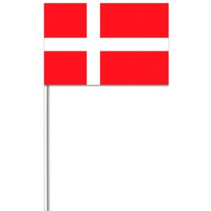 Papieren vlag Denemarken 14 x 21 cm