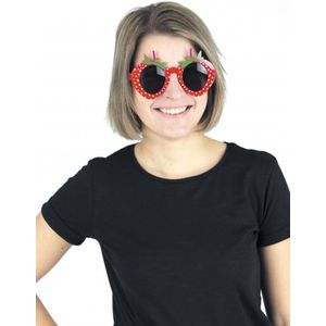 Rode en groene aardbei bril voor volwassenen