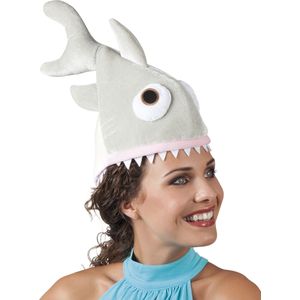 Kleine pluche haai hoed voor volwassenen