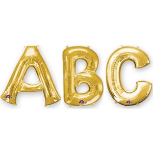 Goudkleurige grote aluminium letter ballon