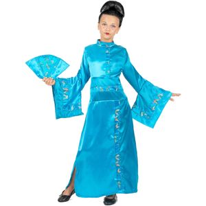 Blauw meisjeskostuum Chinees