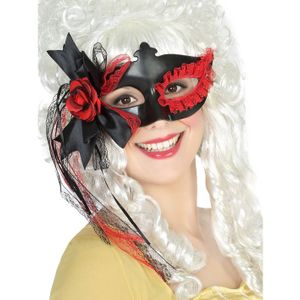 Zwart oogmasker met strik en kant voor dames