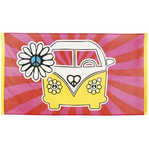 Hippie Flower Power vlag 90 x 150 cm