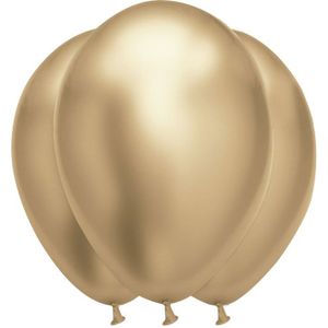 6 satijnachtige goudkleurige latex ballonnen