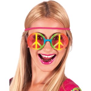 Hippie Flower Power bril voor volwassenen