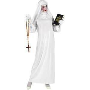 Witte nonnen spookkostuum grote maat vrouw
