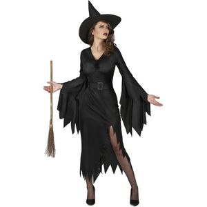 Sexy zwart heksenkostuum voor vrouwen