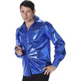 Blauw disco overhemd voor heren