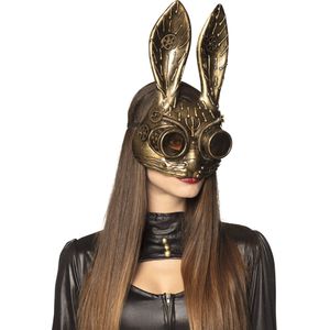 Goudkleurig Steampunk konijn masker voor volwassenen
