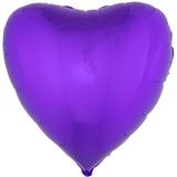 Paarse hart folie ballon 45 cm