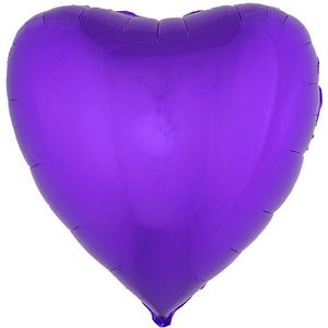 Paarse hart folie ballon 45 cm