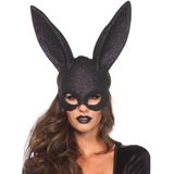 Zwart glitter konijnenmasker voor volwassenen