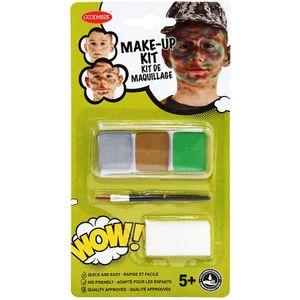 Militaire make-up kit met kwastje en sponsje voor kinderen