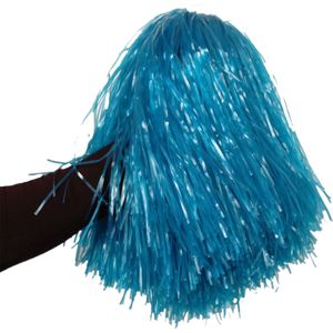 Metallic blauwe pompon