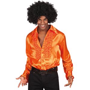 Oranje disco blouse voor mannen