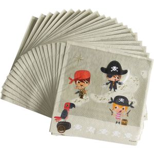 20 papieren servetten met piraat