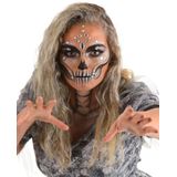 Volwassen sexy zilveren skelet make-up kit