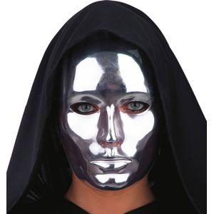 Zilverkleurig chroomachtig masker voor volwassenen
