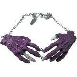Paarse gothic zombie handen halsketting