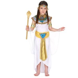 Wit en goudkleurig Egyptisch kostuum voor meisjes