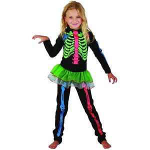 Gekleurde skeletten outfit voor meisjes